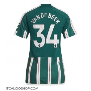 Manchester United Donny van de Beek #34 Seconda Maglia Femmina 2023-24 Manica Corta